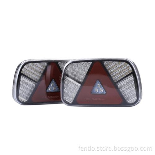 Universal Waterproof IP67 Amber Red Square 12V-24V Trailer Truck LED Tail Light